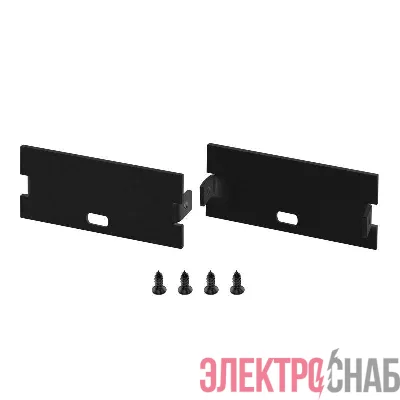 Заглушка FLOOR60 BLACK с отверстием алюм. (комплект) Arlight 046420