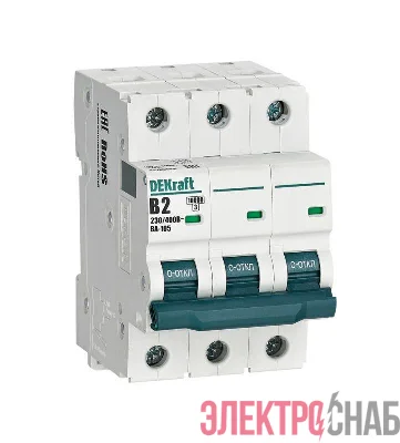 Выключатель автоматический модульный 3п B 2А 10кА ВА-105 DEKraft 13125DEK