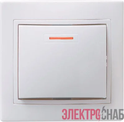 Выключатель 1-кл. СП Кварта 10А IP20 ВС10-1-1-КБ с индикацией бел. IEK EVK11-K01-10-DM