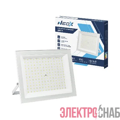 Прожектор светодиодный ДДО-8 100Вт 6500К IP65 10000лм 230В 100лм/Вт бел. NEOX 4690612066677