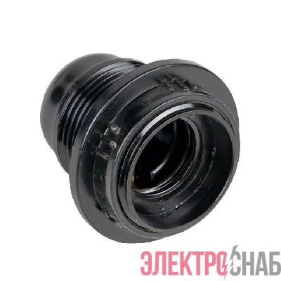 Патрон карболитовый с кольцом E27 черн. EKF LHC-E27-r-s