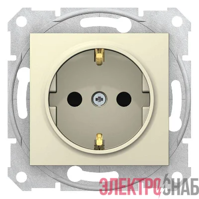 Механизм розетки 1-м СП Sedna защ. шторки с заземл. беж. SchE SDN3000147