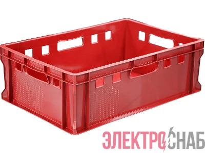 Ящик мясной 600х400х200 сплошной Е2  красный 207-P 207-P