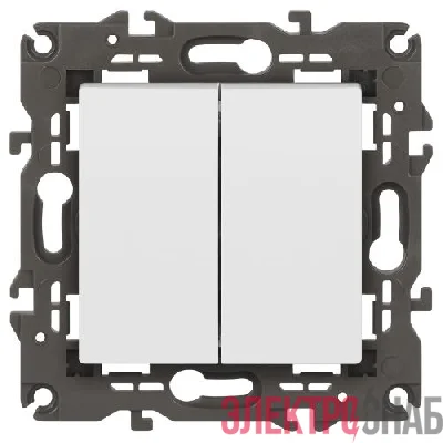 Переключатель 2-кл. Elegance 14-1106-01М 250В 10АХ матов. бел. Эра Б0065791