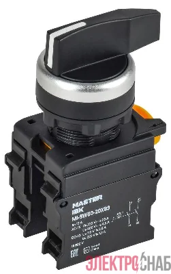 Переключатель 3 полож. 2НО длин. ручка черн. MASTER IEK MI-SW60-20XB3-4-25-3-K02