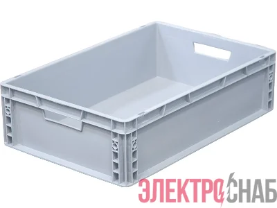 Ящик п/п 600х400х170 сплошной, усиленное дно, цв. серый SPK 6016 SPK 6016
