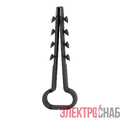 Дюбель-хомут 6-12 для плоского кабеля черн. (уп.100шт) Rexant 07-4614