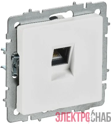 Розетка компьютерная СП BRITE РК11-БрАБ RJ45 кат.6 механизм арктич. бел. IEK BR-K10-2-K91