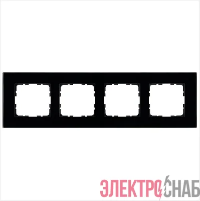 Рамка 4-м G-Glass стекло черн. Black Glass Jasmart G1004GB