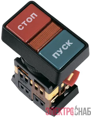 Кнопка РPВВ-30N "Пуск-Стоп" d30мм 1НО+1НЗ 240В неон GENERICA BBD21-PPBB-K51