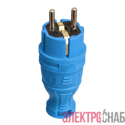 Вилка прямая с заземл. IP44 каучук син. TOKOV TKE-C08-KV-Z