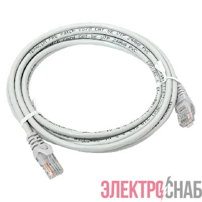 Патч-корд кат.5E UTP неэкранир. PVC 1Гбит/с 3м сер. TERACOM EKF TRC-5EUTP-PVC-3M-GY