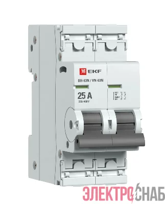 Выключатель нагрузки 2п 25А ВН-63N PROxima EKF S63225