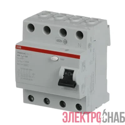 FH204AC-40/0,1 Выключатель дифференциального тока 4-модульный ABB 2CSF204006R2400