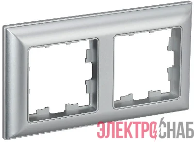 Рамка 2-м BRITE РУ-2-Бр алюм./алюм. IEK BR-M22-12-K47