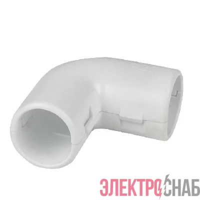 Угол соединительный для трубы 90град. 25мм бел. Plast EKF ug-t-25w-r