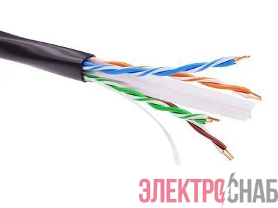 Информационный кабель неэкранированый U/UTP 4х2 CAT6, PE, Черный | RN6UUPE3BK | DKC