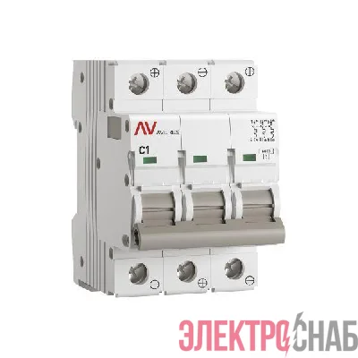 Выключатель автоматический модульный 3п C 1А 6кА AV-6 AVERES EKF mcb6-DC-3-01C-av