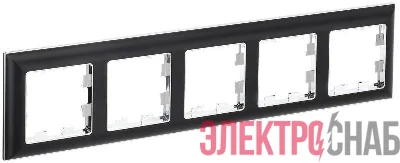 Рамка 5-м BRITE РУ-5-Бр хром/черн. IEK BR-M52-12-2-K23