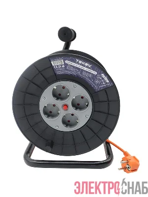 Удлинитель на катушке 4х20м с заземл. 6А IP20 3х0.75 TOKOV ELECTRIC TKE-SK20-075-Z