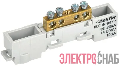Шина L &quot;фаза&quot; неизол. на универс. держ. 6х9-4-Ср TEKFOR IEK TF-NN10-04-DL-K03