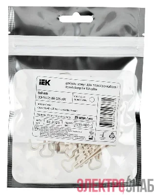 Дюбель-хомут 5х8мм для плоского кабеля нейлон бел. (уп.25шт) IEK UDH14-05-08-025-K01