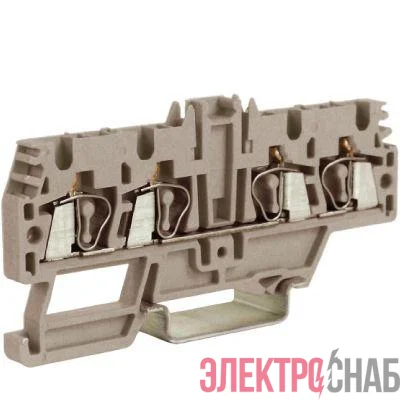 Зажим проходной HMM.2/2+2GR 2.5кв.мм 2 ввод/2 вывода сер. DKC ZHM520GR-RET