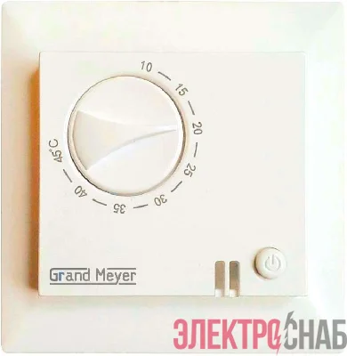 Термостат мех. GM-109 датчик пола 3.6кВт 16А сл. кость (с возможн. установкой в рамку Legrand серии Valena) Grand Meyer GM-109i