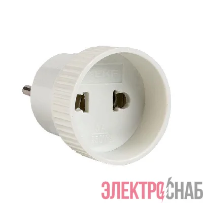 Адаптер-переходник без заземл. 6А 250В бел. EKF AAP6-1