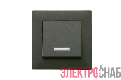 Выключатель 1-клав. с подсветкой Karea RIZZ STAR дым. металлик Makel 88050021