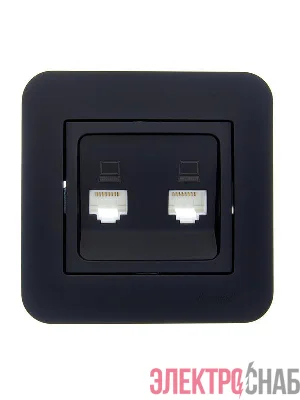 Розетка компьютерная 2-м СП ASTI IP20 RJ45 в сборе черн. бархат LEZARD 7081-4242-141