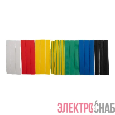 Трубка термоусадочная PTT 8/4-10-21 SET7 (ТУТнг 8/4) набор 7 цветов по 3шт 10см (уп.21шт) JazzWay 5075849
