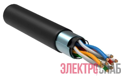 Кабель витая пара F/UTP кат.5E 4х2х24AWG solid CU LDPE Outdoor черн. (м) GENERICA BC3-C5E04-339-305-G