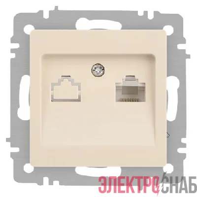 Розетка компьютерная 1-м СП Accent 6-303-02 RJ45 IP20 сл. кость Intro Б0063627