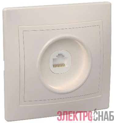 Розетка компьютерная 1-м СП Кварта РК10-ККм IP20 крем. ИЭК EKK10-K33-DM
