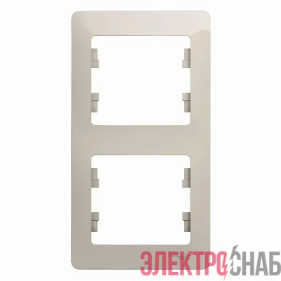 Рамка 2-м Glossa вертикал. молоч. SE GSL000906