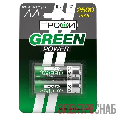 Аккумулятор AA/HR6 2500мА.ч HR6-2BL (блист.2шт) Трофи C0032101
