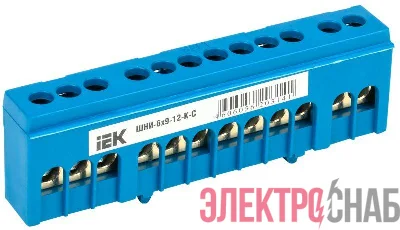 Шина нулевая в корп. изол. на DIN-рейку ШНИ-6х9-12-К-С IEK YNN10-69-12KD-K07