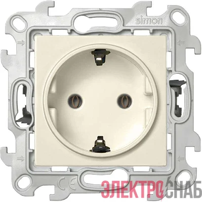 Розетка 1-м СП Simon 24 16А IP20 2P+E Push&Go без защ. шторок механизм сл. кость Simon 2420434-031