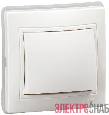 Выключатель 1-кл. СП Кварта ВС10-1-0-КБ-44 10А IP44 бел. GENERICA KV-V10-10-44-K01