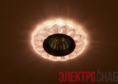 Светильник DK LD5 PK/WH декор cо светодиодной подсветкой MR16 роз. ЭРА Б0028089