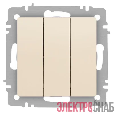 Выключатель 3-кл. СП Accent 6-106-02 10А IP20 250В AL/CU сл.кость Intro Б0063534