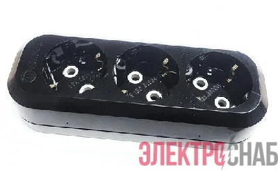 Колодка удлинителя 3-м с заземл. черн. Makel MGP2131