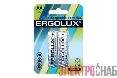 Аккумулятор AA-2200мА.ч Ni-Mh BL-2 1.2В (блист.2шт) Ergolux 12976