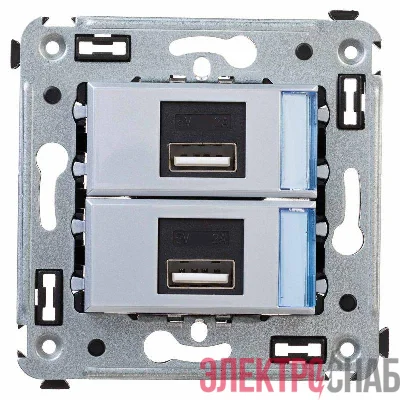 Устройство зарядное USB СП Avanti "Закаленная сталь" DKC 4404543