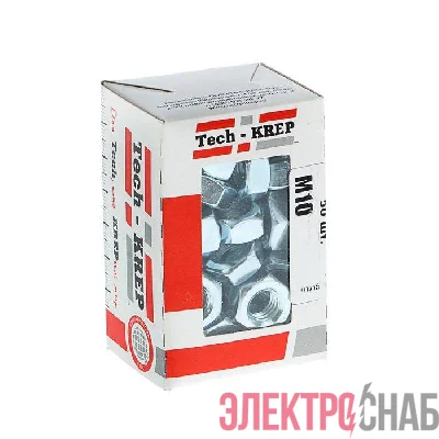 Гайка DIN934 шестигранная оцинк. М10 (уп.50шт) Tech-KREP 105249