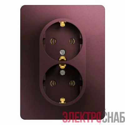 Розетка 2-м СП Glossa 16А IP20 250В с заземл. в сборе баклажан. SE GSL001124