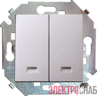 Выключатель 2-кл. СП Simon 15 16А IP20 с подсветкой винтов. зажим механизм бел. Simon 1591392-030