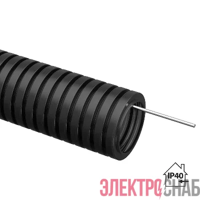 Труба гофрированная ПНД d20мм с протяжкой безгалоген. (HF) черн. (уп.50м) TOKOV ELECTRIC TKE-PND20-BL-50