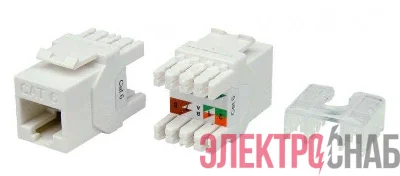 Вставка Keystone Jack RJ45 (8P8C) кат.6 180град. KJ8-8P8C-C6-180-WH бел. Hyperline 426189